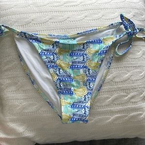 Blue print bikini bottom
